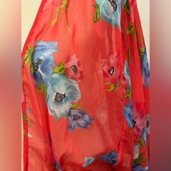 Tramp Red Sheer Buttoned Blouse #10 - Picture 4 of 4